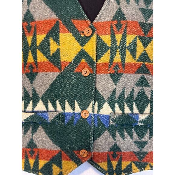 Vintage Womens Aztec Print Vest Size L Southwest Urban Oasis Wool Cotton Blend - Picture 5 of 8